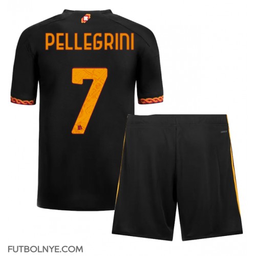 Camiseta AS Roma Lorenzo Pellegrini #7 Tercera Equipación para niños 2023-24 manga corta (+ pantalones cortos)
